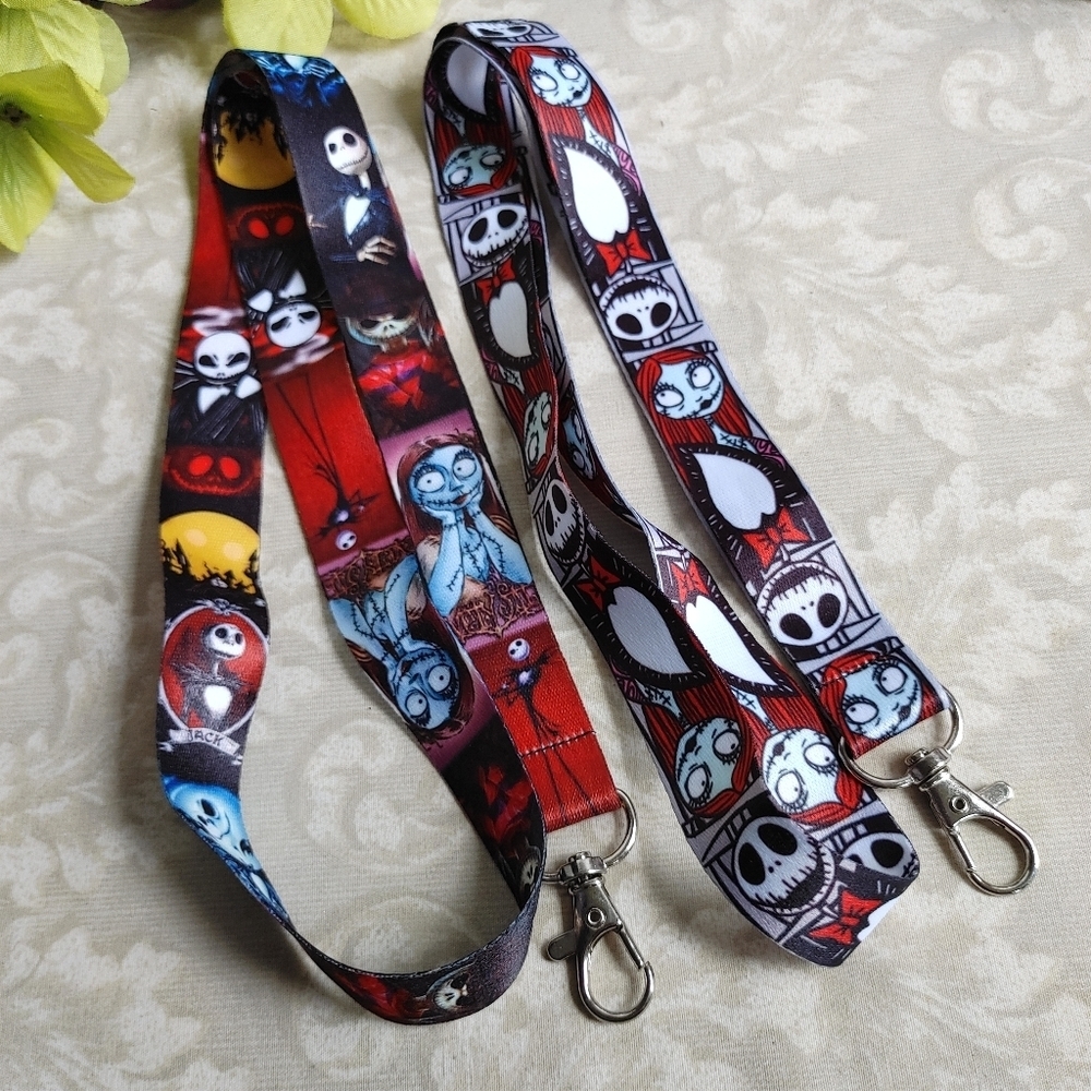 2 Nightmare Before Christmas Ribbon Lanyard